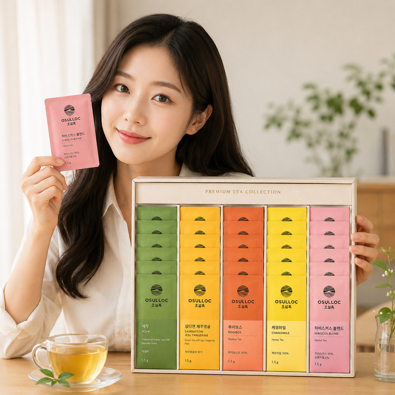 OSULLOC Premium Korean Tea Collection Gift Set – 40 Tea Bags