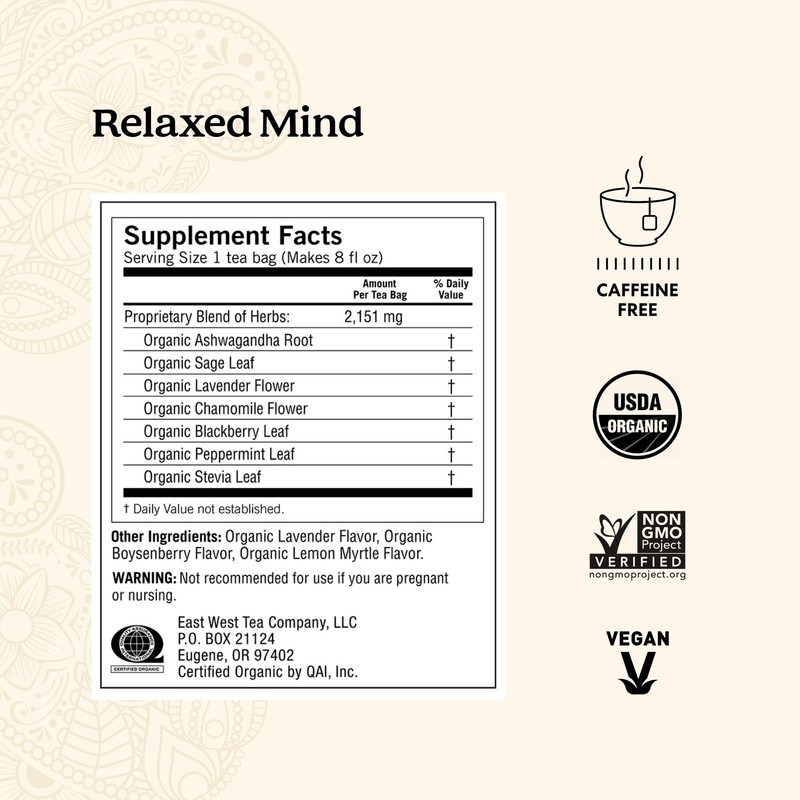 Yogi Calming Tea Blend 16 Count Organic Relaxed Mind With Ashwagandha Herbal Tea gallery