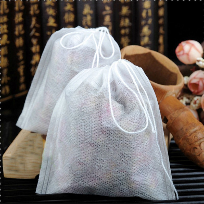 US 100pcs/Set Disposable Filter Drawstring Flip Empty Teabag Herb Loose Tea Bag gallery