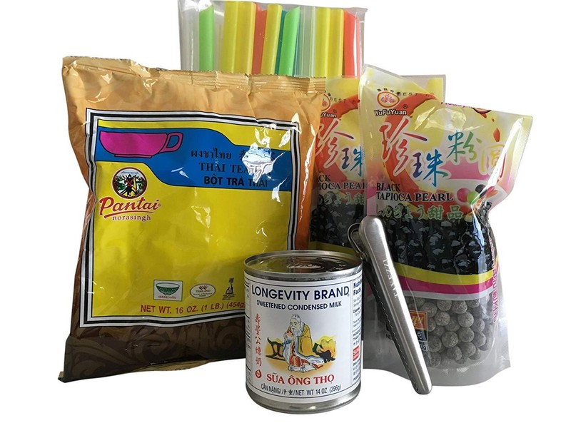 Thai Tea Boba Bubble Tea Kit DIY straws Free Shipping Makes 30+ Drinks Free Gift