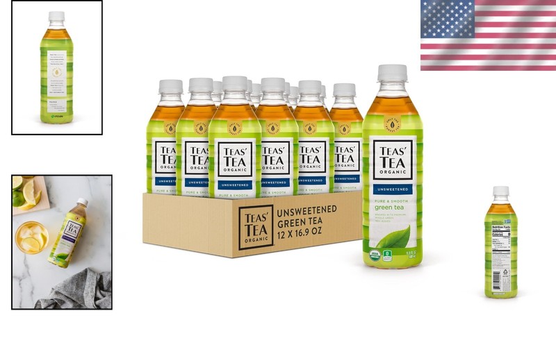 Refreshing Organic Green Tea, Unsweetened & Sugar-Free - 12 x 16.9oz Bottles gallery