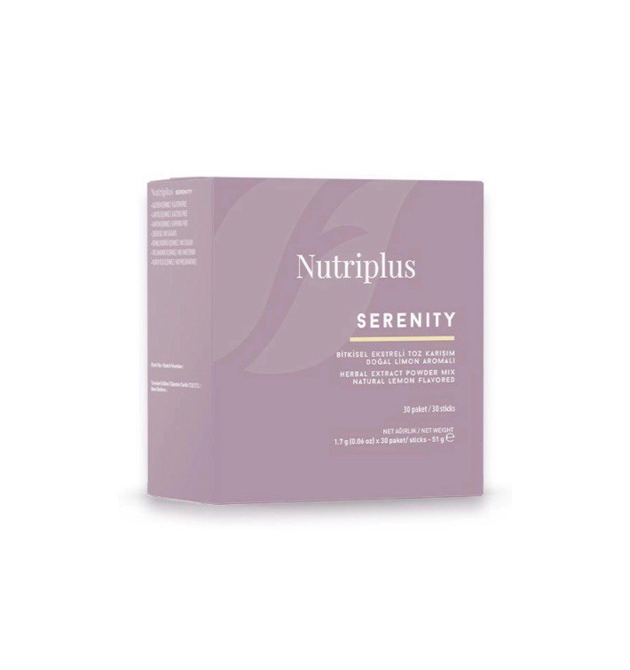 Nutriplus Serenity Herbal Powder Tea Lemon Flavor 30 Sachets Non GMO Gluten Free