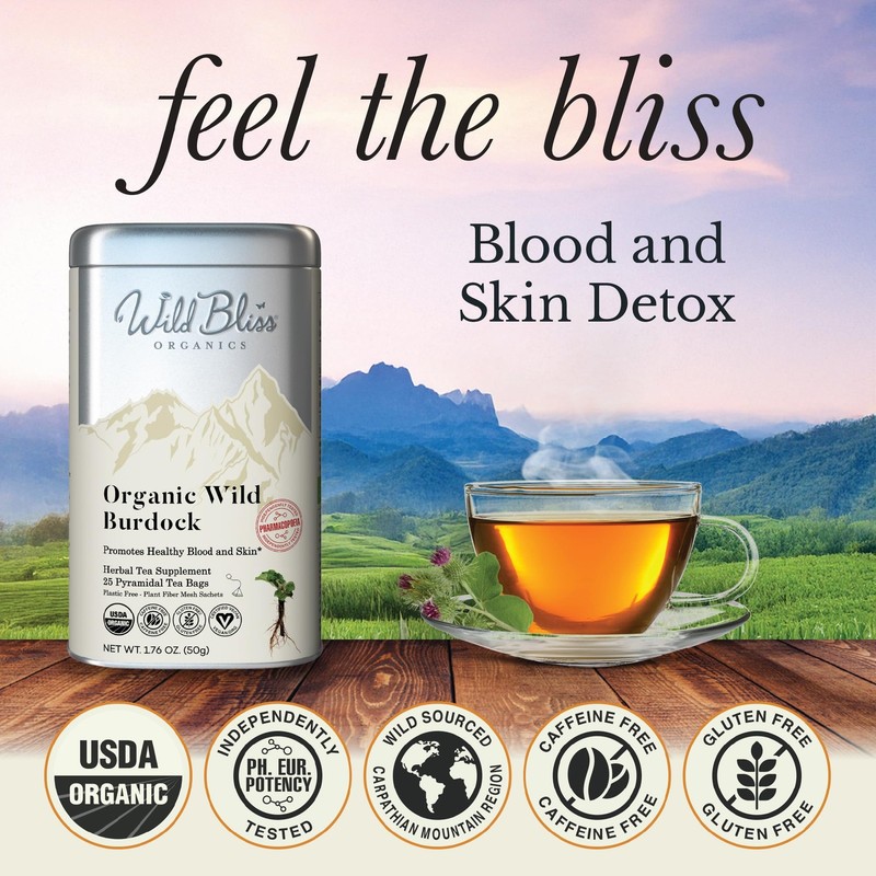 Organic Burdock Root Tea Caffeine Free Herbal Detox Support Pharmacopoeia Q... gallery