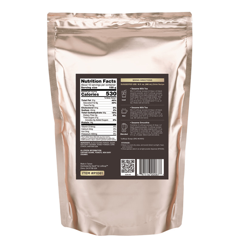 Tea Zone Sesame Powder (2.2 lbs) for Milk Teas, Smoothies(P1061)-Taiwan gallery