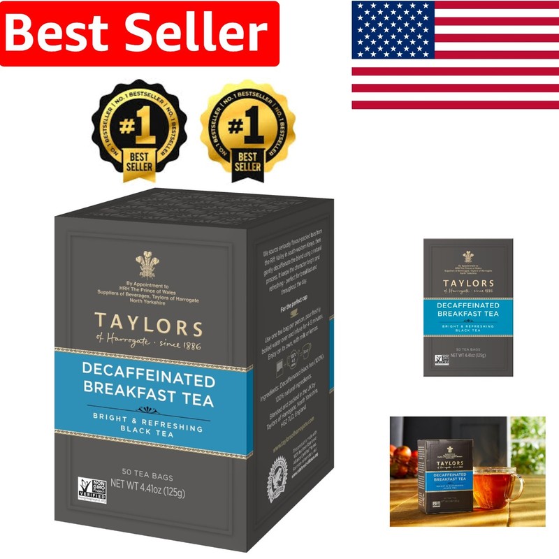 50 Count Decaffeinated Breakfast Tea – Light, Sweet Flavor for Anytime Enjoyment