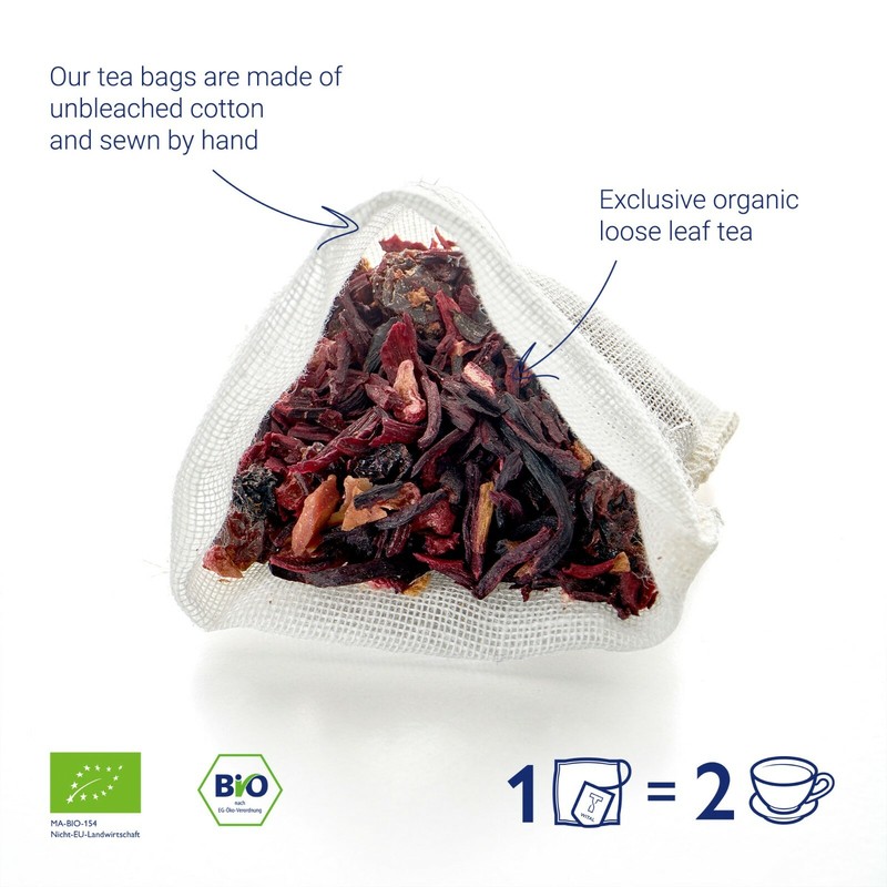 Bagged Organic Fruit Tea - Hand Sewn Natural Flavouring Plastic & Caffeine Free gallery