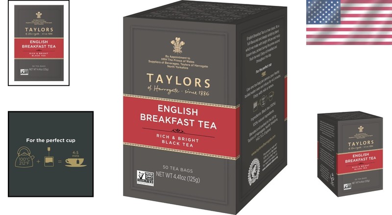 Classic English Breakfast Tea - 50 Count Pillow Tea Bags for Hot/Iced Use gallery