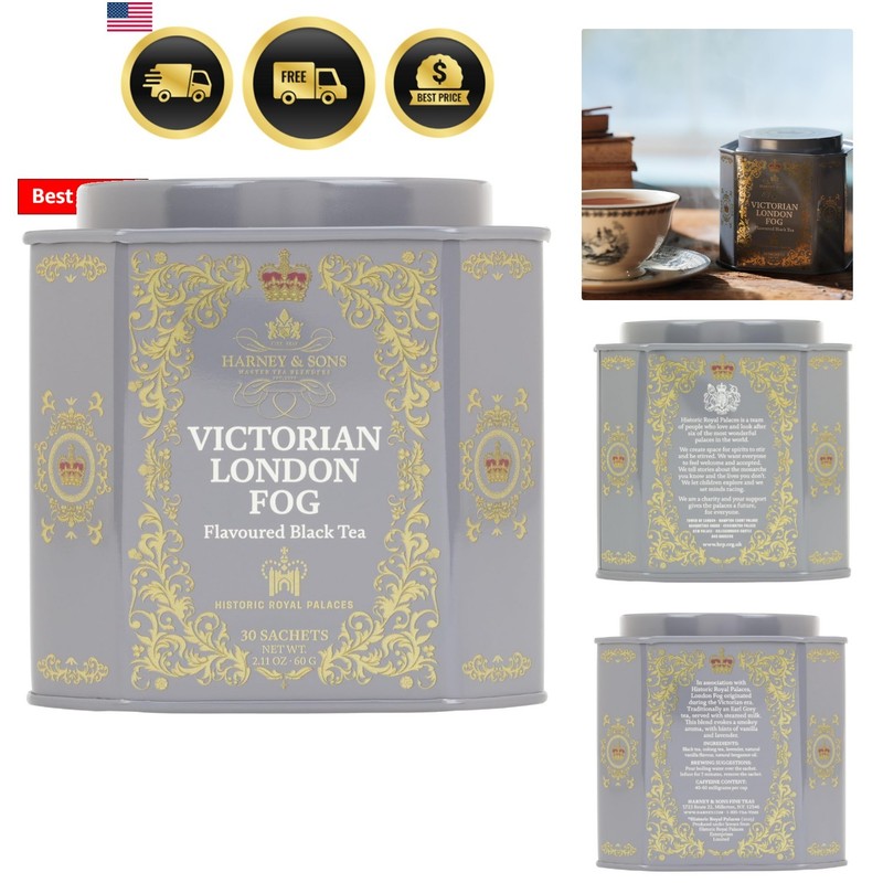Victorian London Fog Tea, Black & Oolong Tea with Vanilla, Citrus & Lavender,…