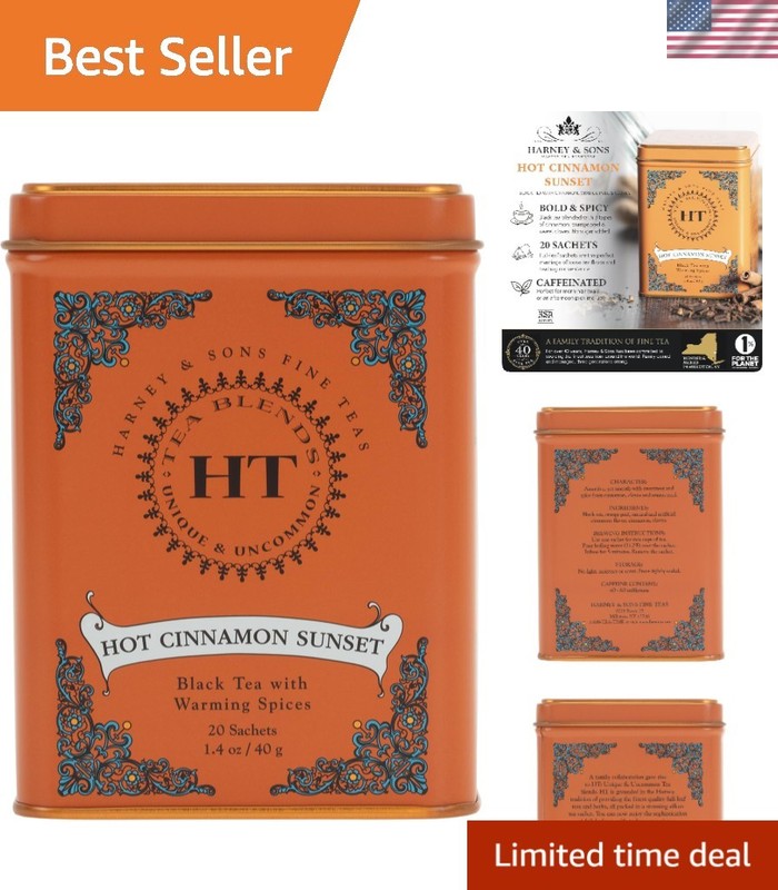 Delicious Hot Cinnamon Sunset Tea – Kosher Blend with Orange & Cloves 20 Sachets