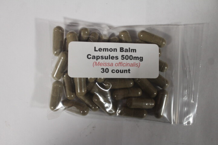 Lemon Balm Herb Capsules (Melissa officialis) 500mg – 30 count