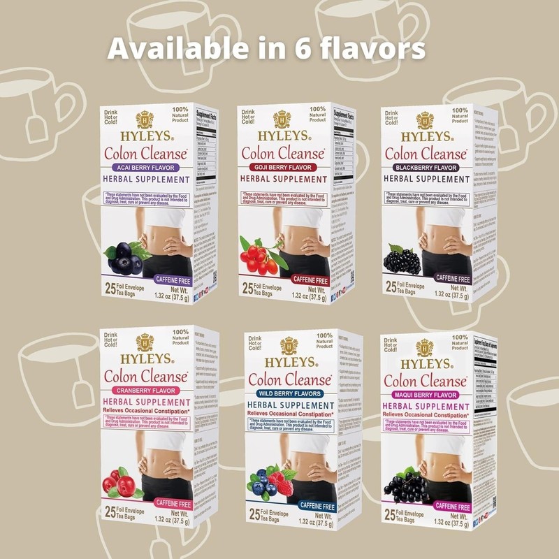 Hyleys Colon Cleanse Tea Maqui Berry Flavor - 25 Tea Bags (1 Pack) gallery