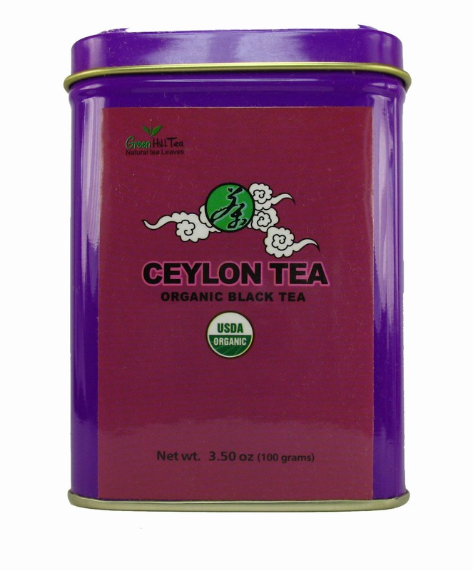 Organic Ceylon Black Tea Loose Leaf Tea 3 OZ TIN