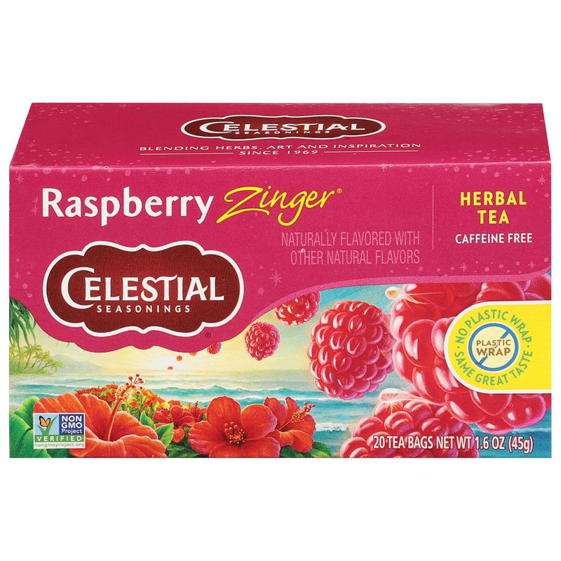 Raspberry Zinger Herbal Tea, Caffeine Free, 20 Tea Bags Bo gallery