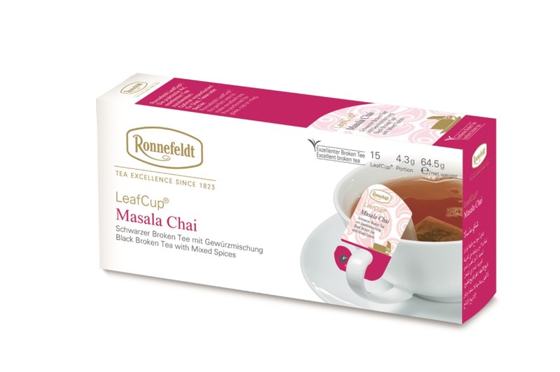 Ronnefeldt Leafcup® MASALA CHAI. 15 Premium Black tea bags