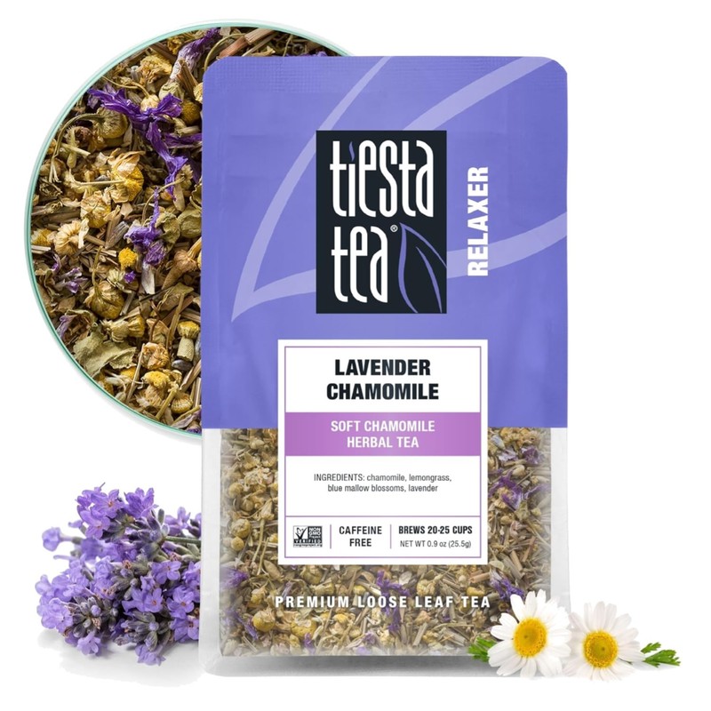Herbal Tea Lavender Chamomile Loose Leaf Caffeine-Free Relaxing Blend