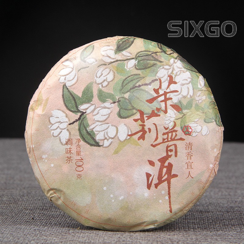 100g Authentic Jasmine Pu’er Tea Ripe Tea Aged Fragrant Premium Small Tea Cake