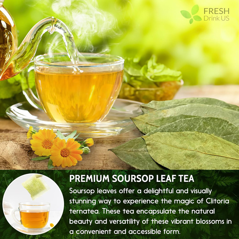 40 Premium Soursop Graviola Leaf Tea Bags, 100% Natural and Pure from Soursop Le gallery