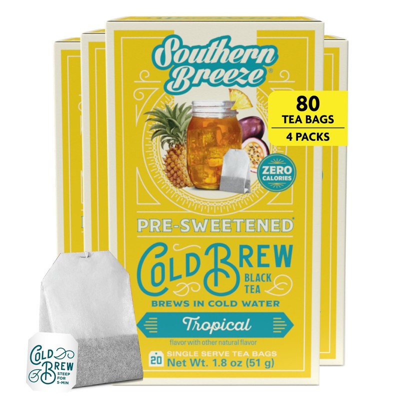 Cold Brew Sweet Tea Tropical Iced Tea with Black Tea and Zero Carbs Zero Suga…