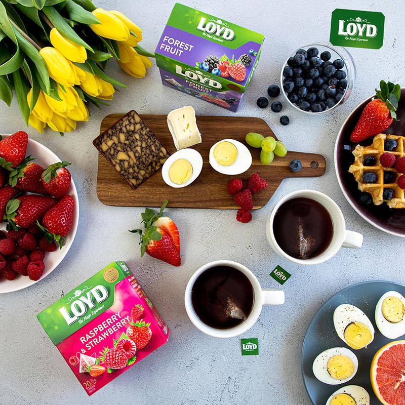 Loyd Raspberry & Strawberry Pyramid Tea Fruity & Herbal 20 Tea Bags (Pack Of 4) gallery