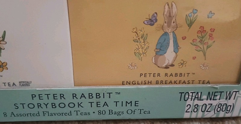 BEATRIX POTTER Peter Rabbit Tea time set 80 bags 8 flavors w etched bunny spoon gallery