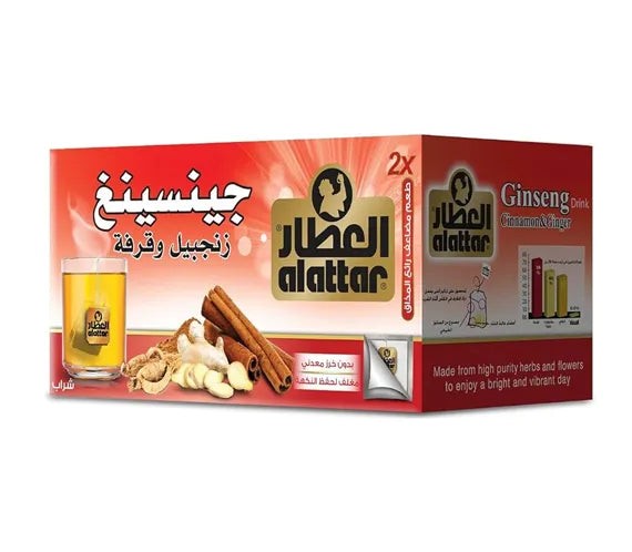 Alattar Ginseng Drink with Cinnamon & Ginger – 20ct Herbal Tea Bags