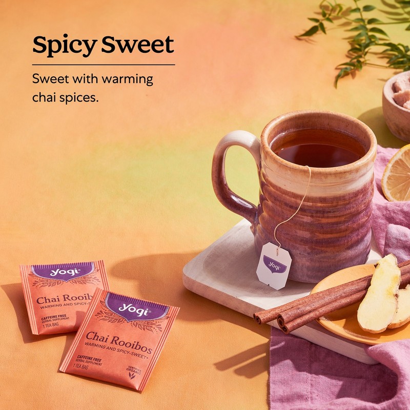 Yogi Tea - Chai Rooibos - Warming and Spicy Sweet - 6 Pack, 96 Tea Bags gallery