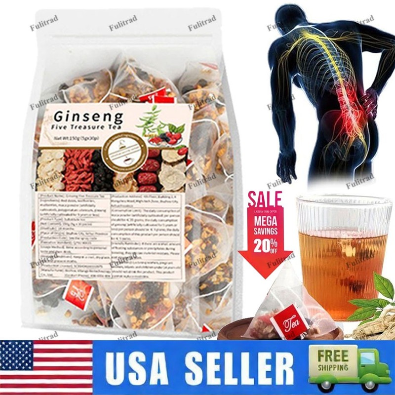 30pcs Ginseng six treasure tea, Kidney tea, liver tea, red date kidney health~US