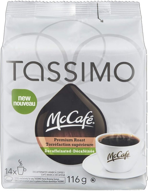 2X McCafé Premium Roast Decaffeinated Coffee Single Serve T-Discs, 116g FRESH