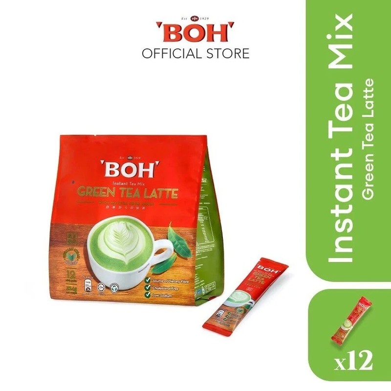 6 Packs X 12 sachets BOH Green Tea Latte Quick & Creamy Beverage Anytime DHL
