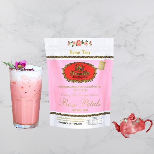 Rose Oolong Tea Powder Mixed ChaTraMue Hot Ice Tea Drink Thail Beverage 150 g gallery
