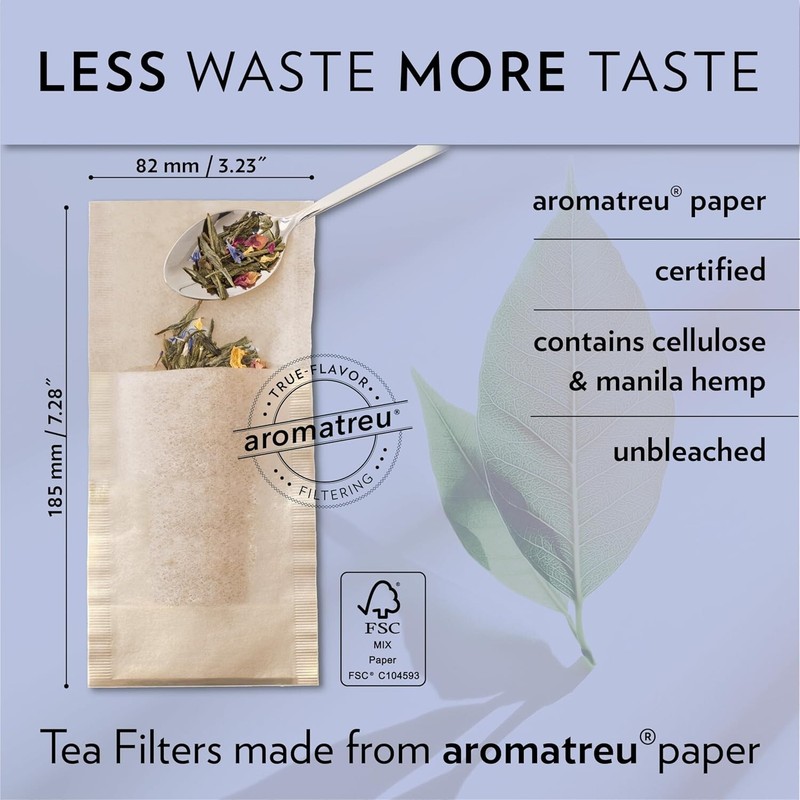 100 Count Disposable Brown Tea Filter Bags - Large, Eco-Friendly Natural Fiber gallery