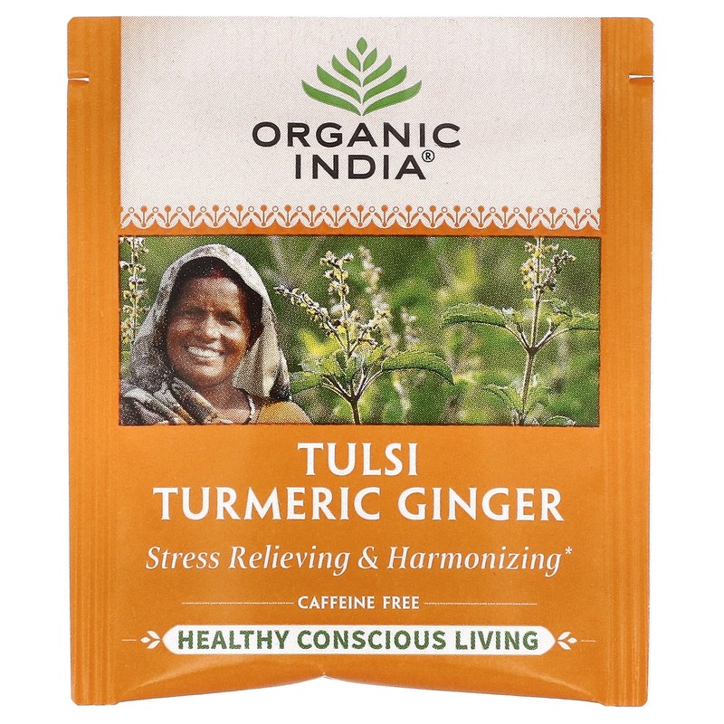 Tulsi Tea, Turmeric Ginger, Caffeine-Free, 18 Infusion Bags, 1.2 oz (34.2 g) gallery