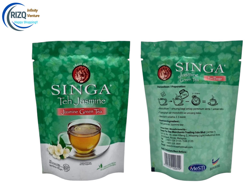 SINGA ~ Jasmine Green Tea Packing Size: 40gm (2gm x 20 filterbag) Free Shipping gallery