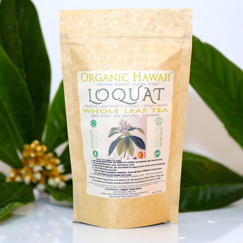 Organic Hawaii LOQUAT Whole Leaves for Tea FRESHLY DRIED Resealable Bag 9g /.3oz