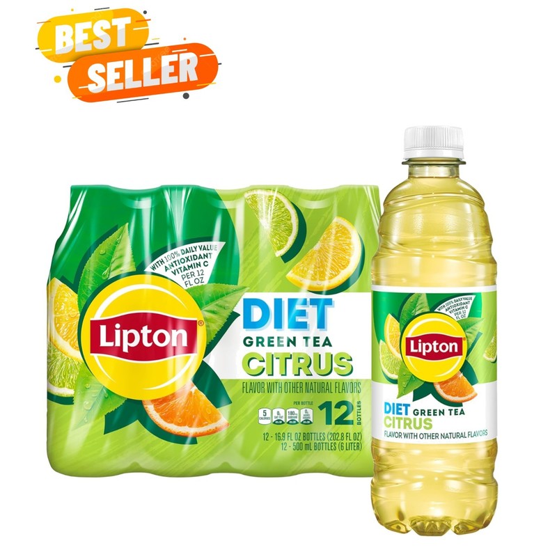 Diet Green Tea Citrus – Refreshing 12 Bottles, 16.9 Fl Oz Each, Zero Calories