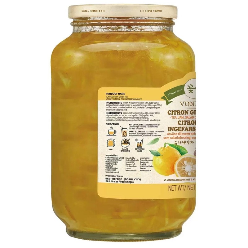 Vonbee Citron & Ginger Tea Jam Spread Salad Dressing Yuja syrup 2kg gallery