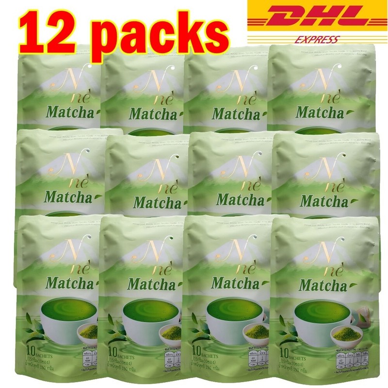 12 X N Ne Matcha Green Tea Instant Powder Drink Mix Weight Control ( 10 Sachets)
