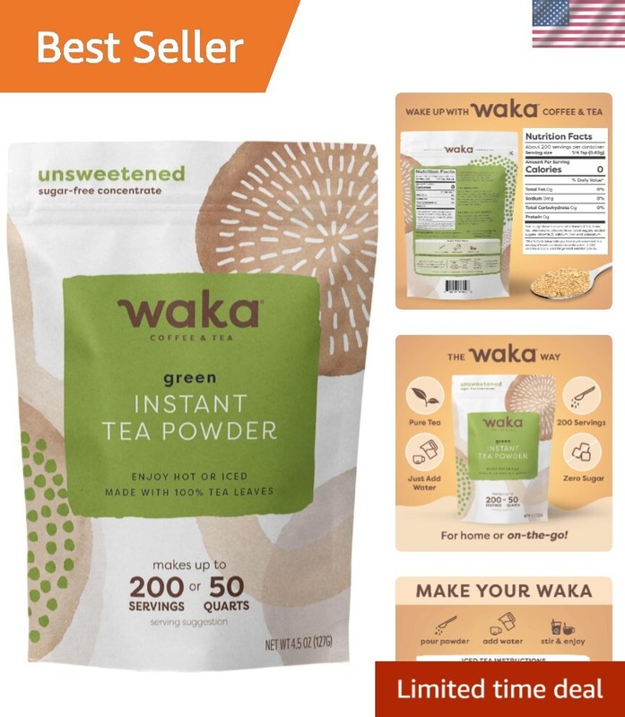 Classic Unsweetened Green Tea Powder – Easy Mixing for Hot or Iced Drinks, 4.5oz