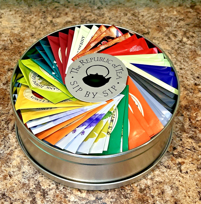 The Republic Of Tea Premium Assortment Teas & Herbs 50 Individual Wrapped In Tin