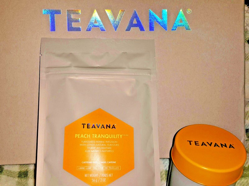 🍑🌈 🍑 NEW! 2 OZ TEAVANA PEACH TRANQUILITY HERBAL FACTORY SEALED TEA & TIN 🌈🍑 gallery