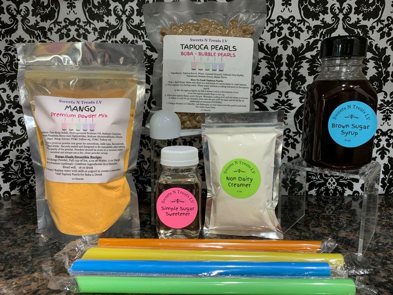Premium Assorted Powder Boba Bubble Tea Tapioca Pearls Brown Sugar Syrup DIY KIT gallery