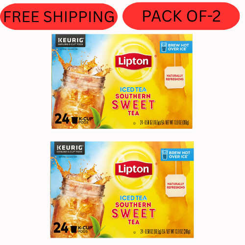 Lipton Iced Tea K-Cup Pods Southern Sweet – 24 Count (Pack of 2) | Keurig Compat