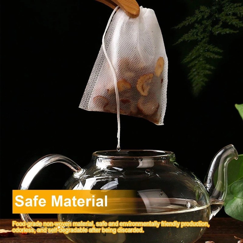 500pcs Disposable Empty Tea Bag Drawstring Seal Teabags Loose Leaf Tea Filters gallery