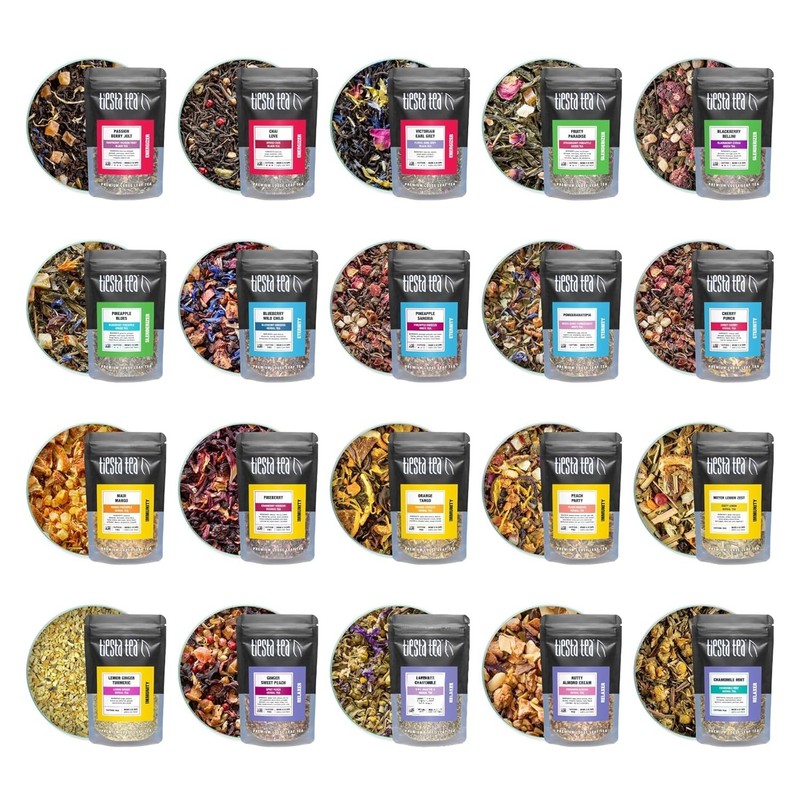 Discovery Sampler Dry Flight Set Loose Leaf High to No Caffeine Hot & Iced Up to