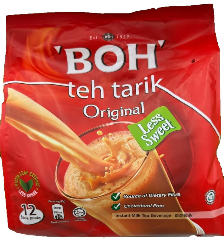 BOH Milk Tea / Teh Tarik Original 3 in 1 Less Sweet 12 x 27g - 4 Packs gallery