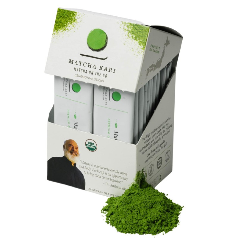 Matcha Green Tea Powder Single Serving Sticks, Dr. Weil’s Ceremonial Organic …