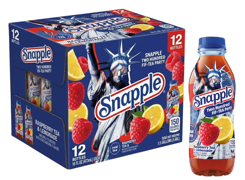 Snapple Raspberry Tea Lemonade 12 Pack 16oz Limited Edition Fif-TEA Patrty