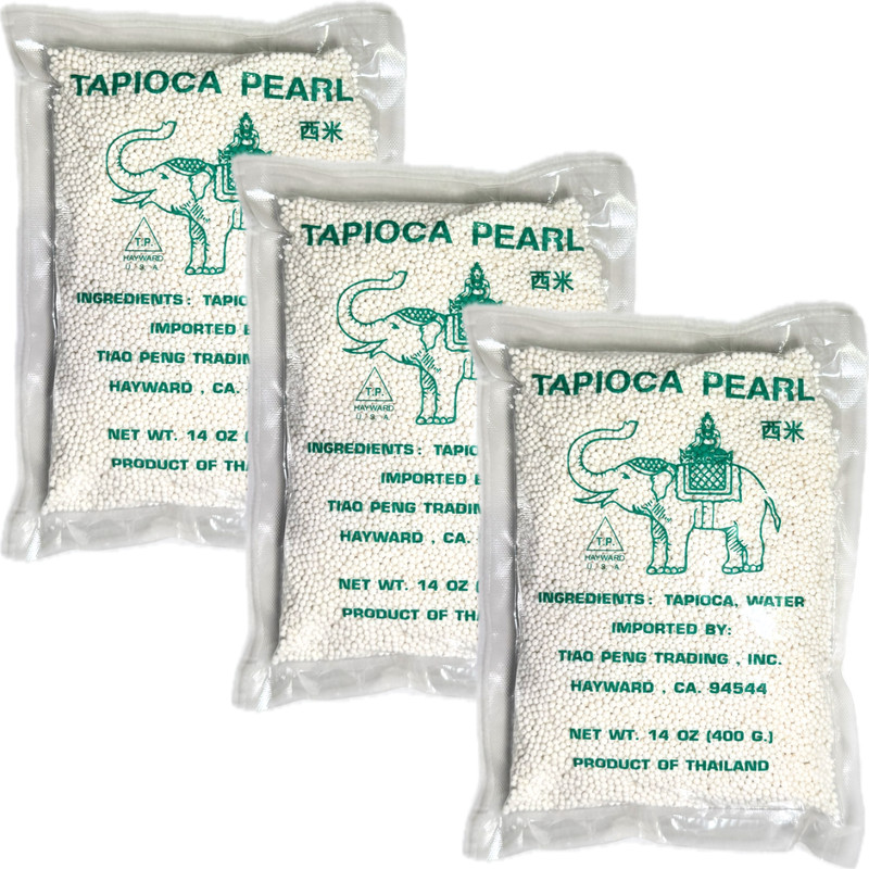 3 Packs Tapioca Pearls 14oz (400g) Thai Boba Drink Dessert Choose, Brand Varies