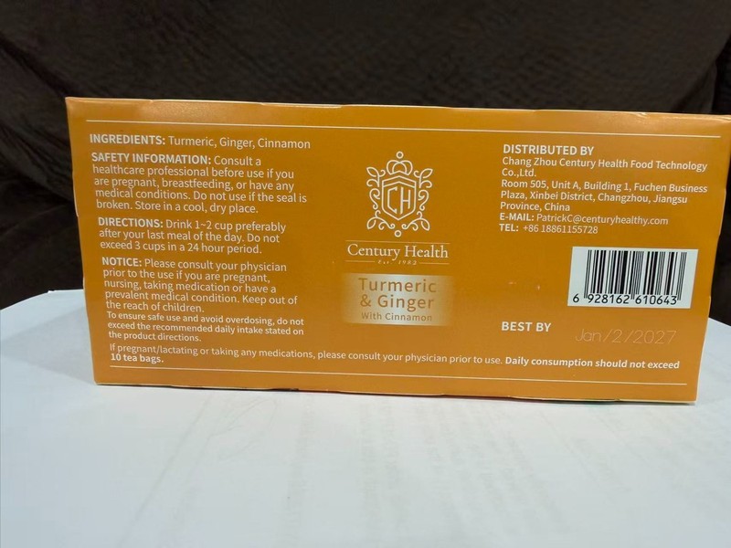 Natural Turmeric & Ginger With Cinnamon 25 Wrapped Tea Bags 50g gallery
