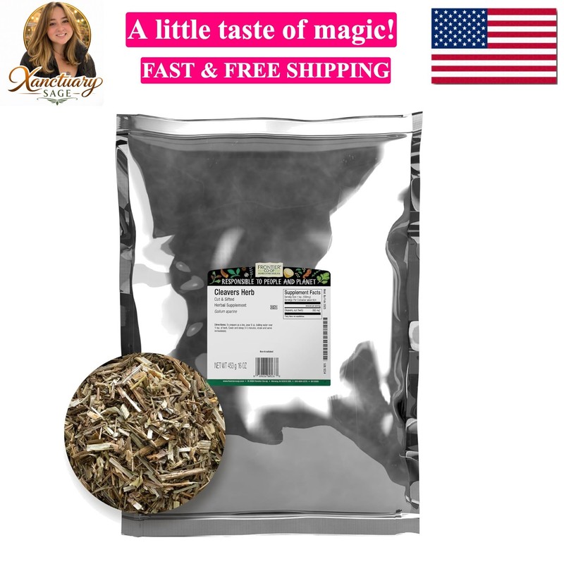 Cut and Sifted Cleavers Herb 1lb Bulk Bag - for Cleavers Tea, Tincture, Diges...